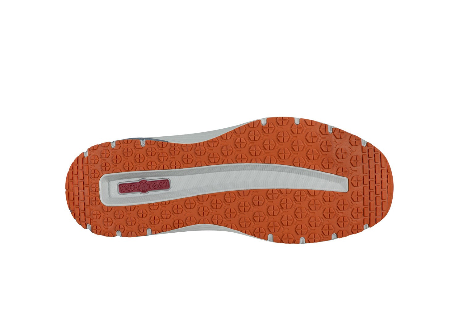 Orthofeet Tilos Hands-Free Support Stretch Men's Sneakers - Blue/orange - Sole View - 6