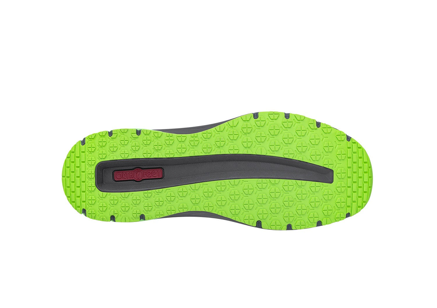 Orthofeet Tilos Hands-Free Support Stretch Men's Sneakers - Dark Gray/lime - Product View - 7