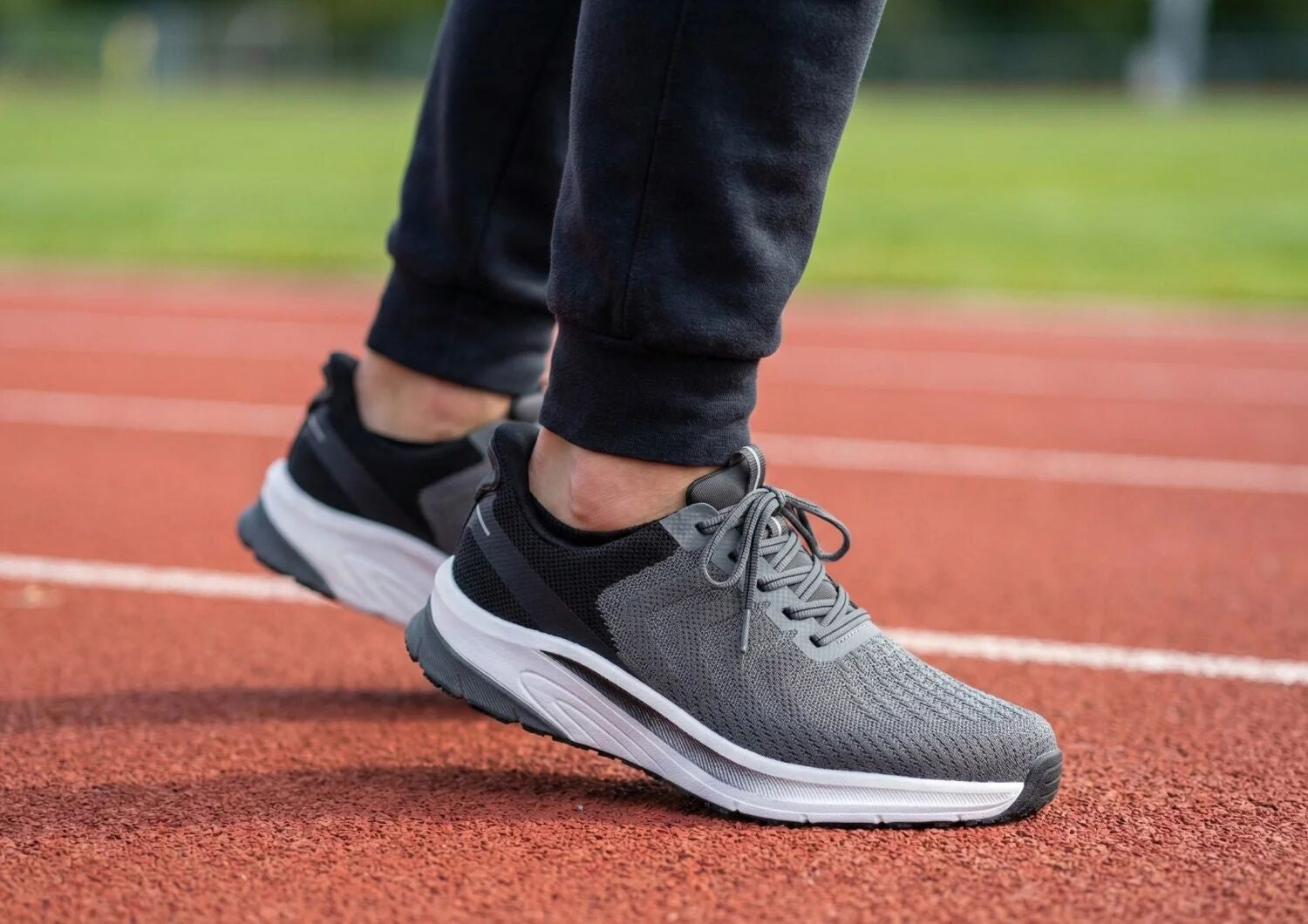 Orthofeet Tilos Hands-Free Support Stretch Men's Sneakers - Gray - Lifestyle View - 7