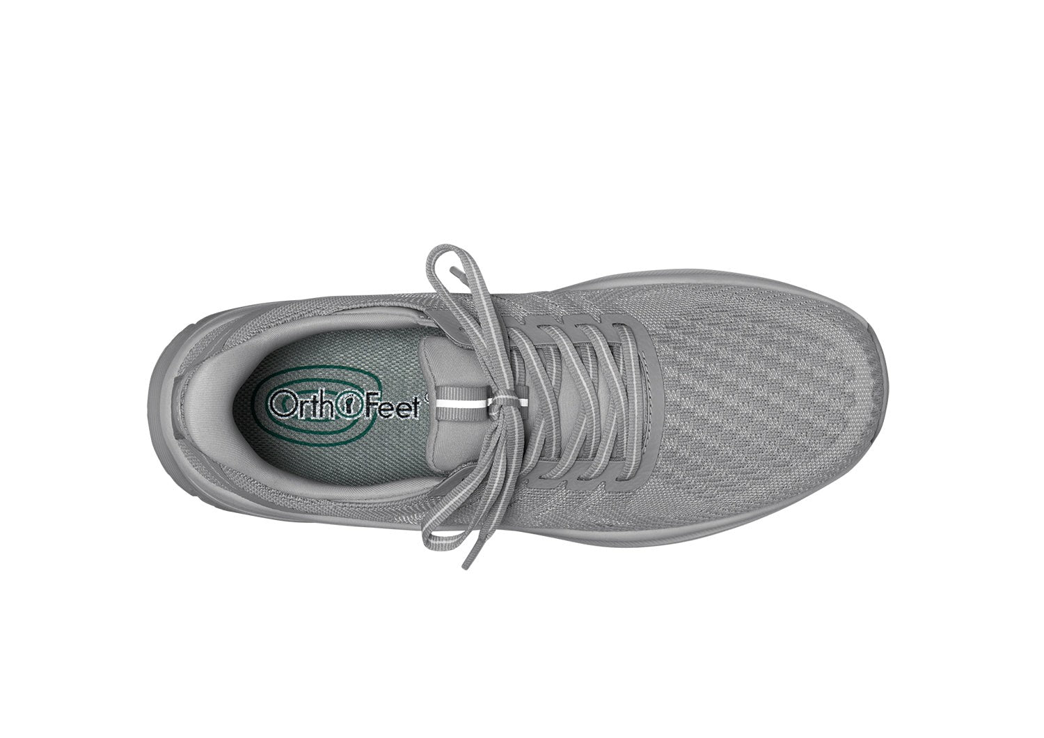 Orthofeet Tilos Hands-Free Support Stretch Men's Sneakers - Gray/gray - Bird's Eye View - 5