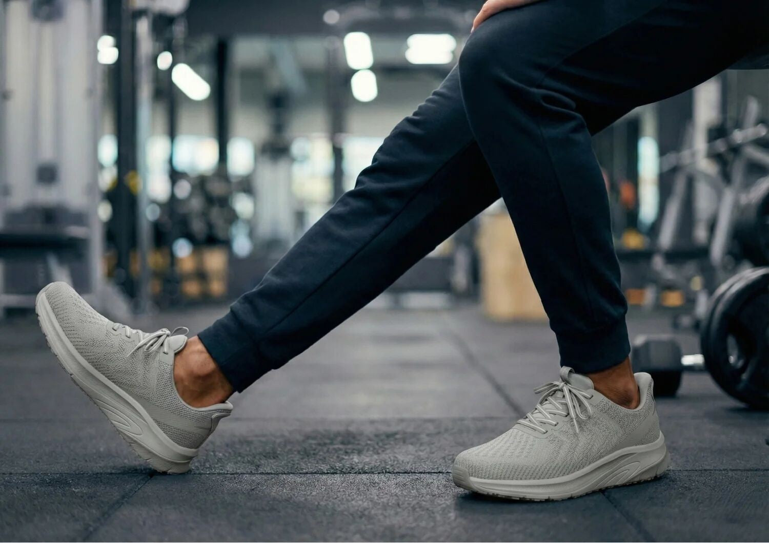 Orthofeet Tilos Hands-Free Support Stretch Men's Sneakers - Gray/gray - Lifestyle View - 7