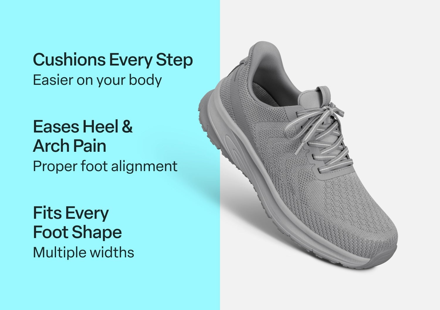 Orthofeet Tilos Hands-Free Support Stretch Men's Sneakers - Gray/gray - Comfort Benefits - 2