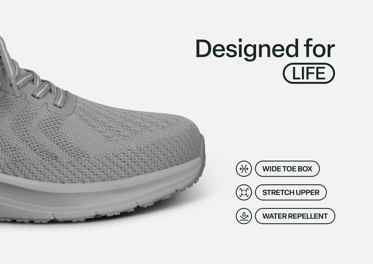 Orthofeet Tilos Hands-Free Support Stretch Men's Sneakers - Gray/gray - Feature Detail - 4