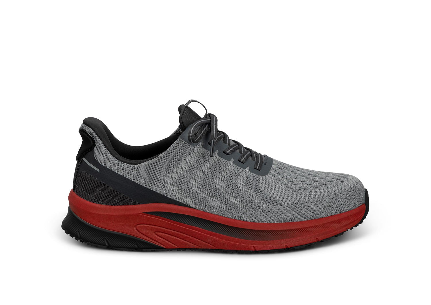 Orthofeet Tilos Hands-Free Support Stretch Men's Sneakers - Gray/red - Product View - 1