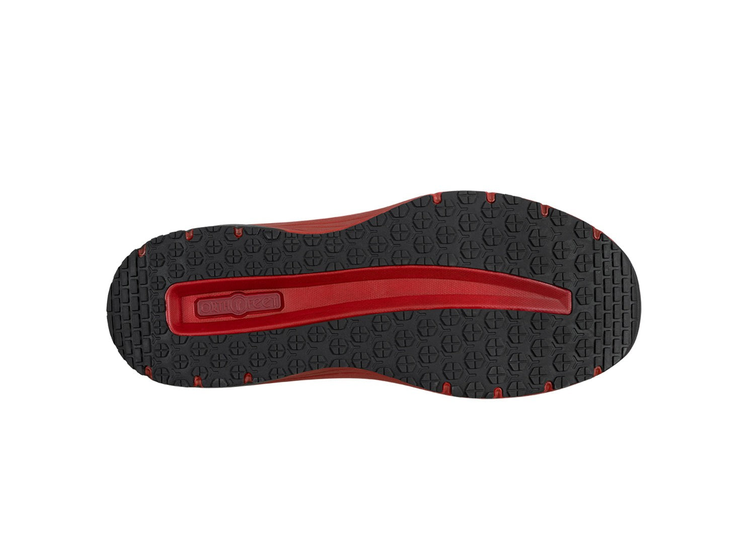 Orthofeet Tilos Hands-Free Support Stretch Men's Sneakers - Gray/red - Sole View - 6