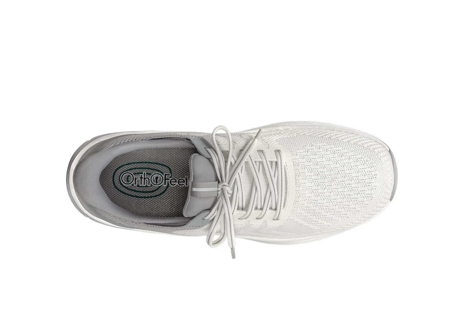 Orthofeet Tilos Hands-Free Support Stretch Men's Sneakers - White - Bird's Eye View - 5