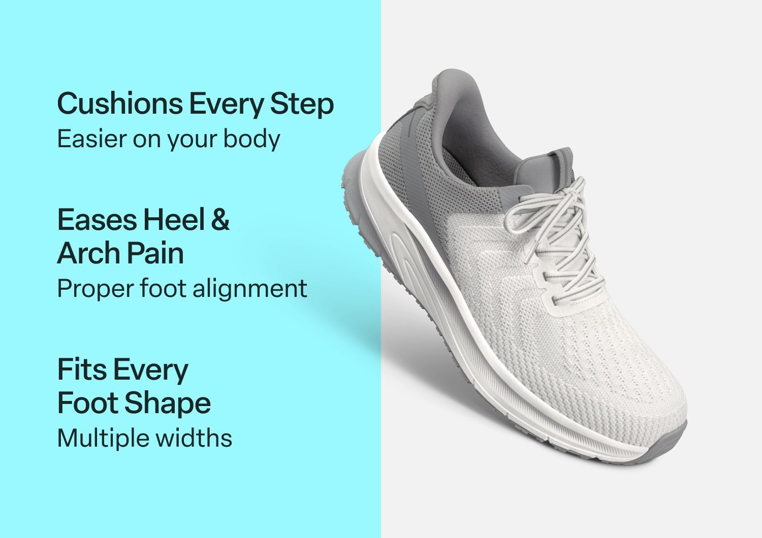 Orthofeet Tilos Hands-Free Support Stretch Men's Sneakers - White - Comfort Benefits - 2