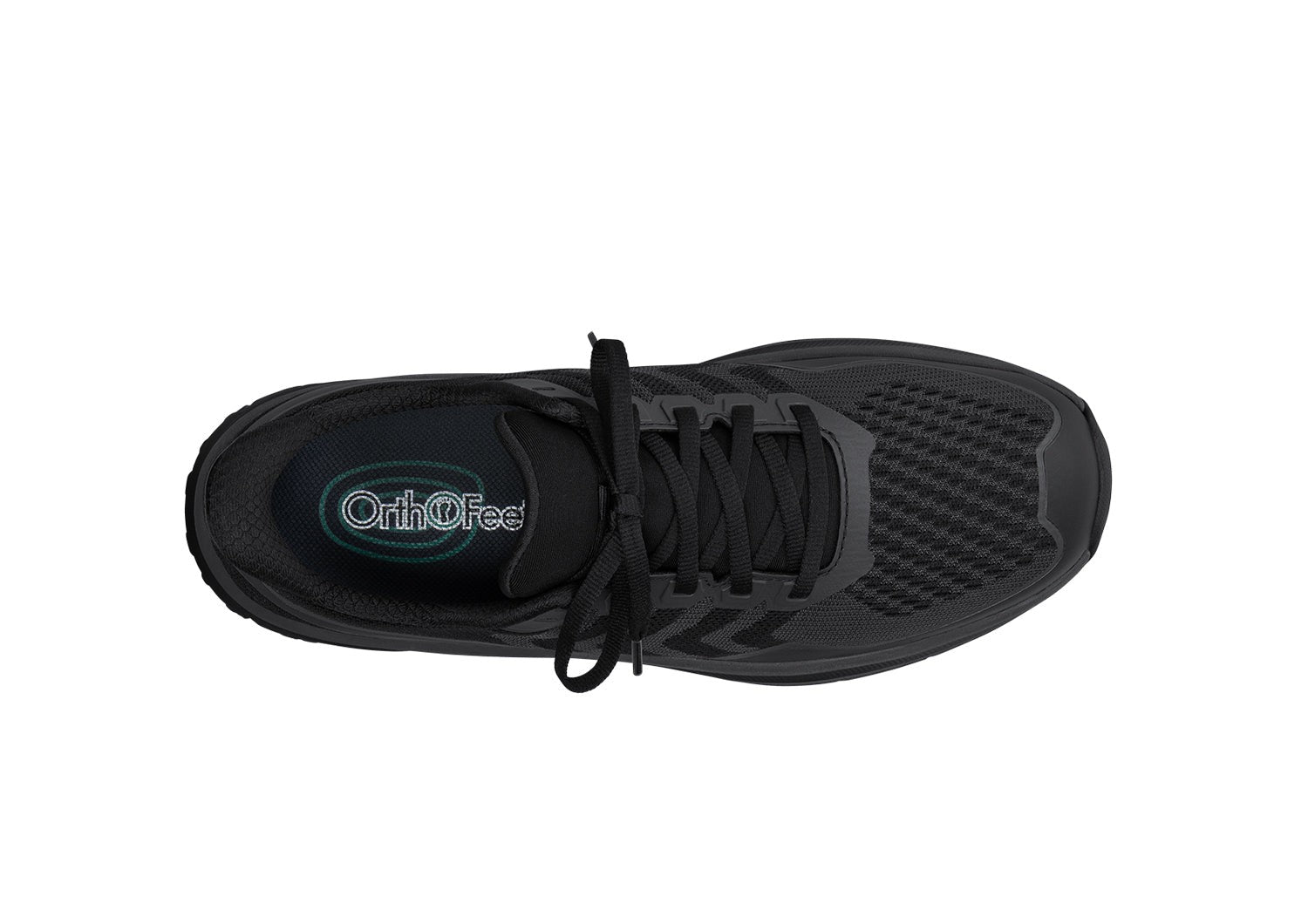 Orthofeet Tilos Trail Hands-Free Cushioned Support Men's Sneakers - Black - Bird's Eye View - 5