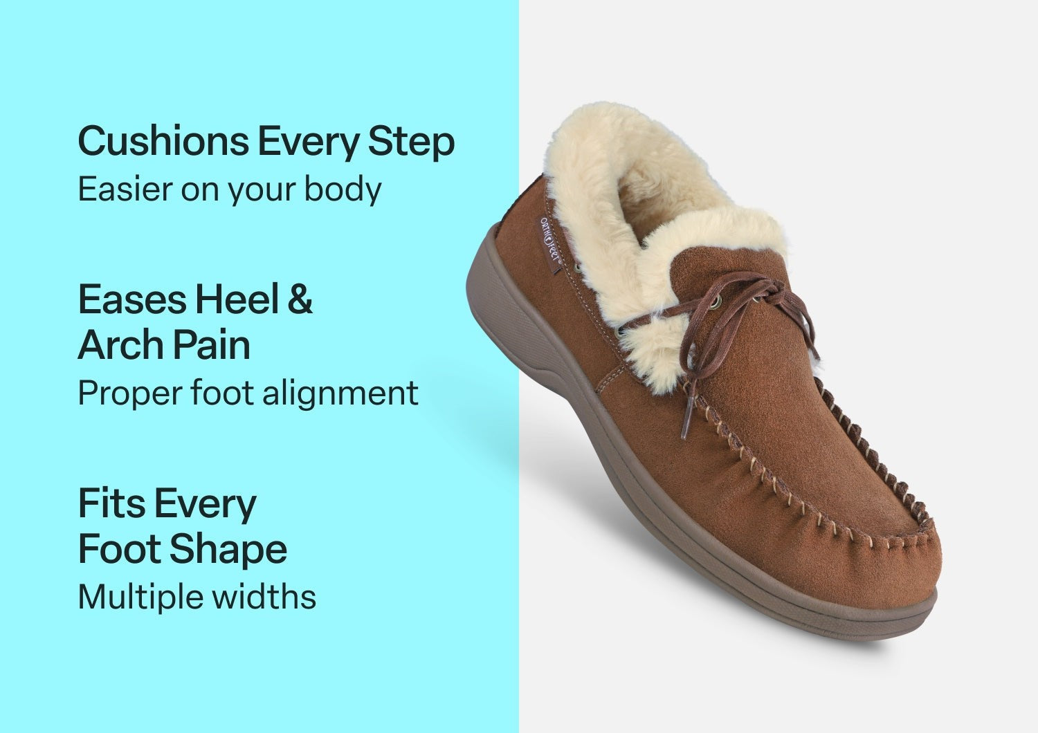 Orthofeet Tuscany Men's Slippers - Brown - Comfort Benefits - 3