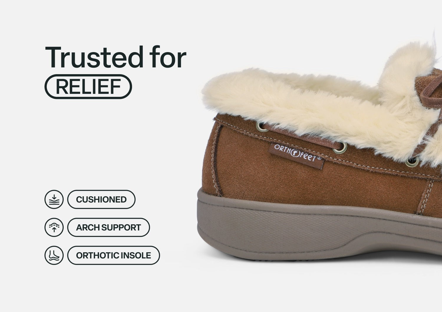 Orthofeet Tuscany Men's Slippers - Brown - Feature Detail - 4