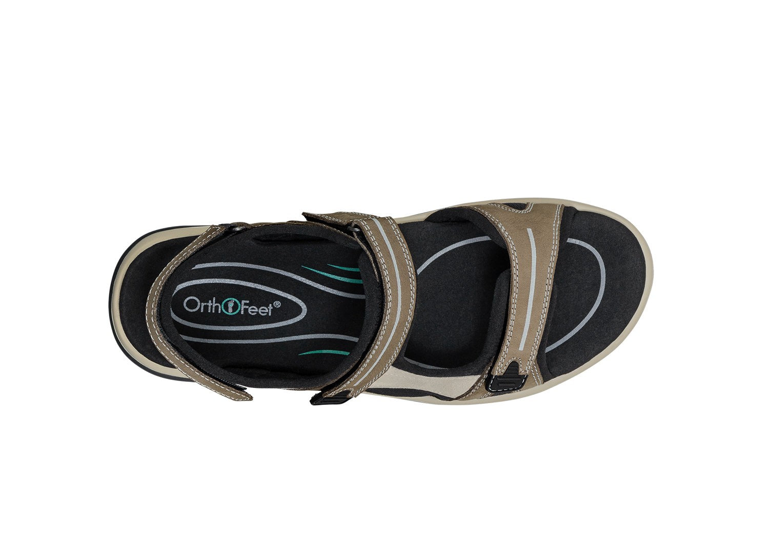 Orthofeet Venice Heel Strap Comfort Support Women's Sandal - Brown - Bird's Eye View - 6