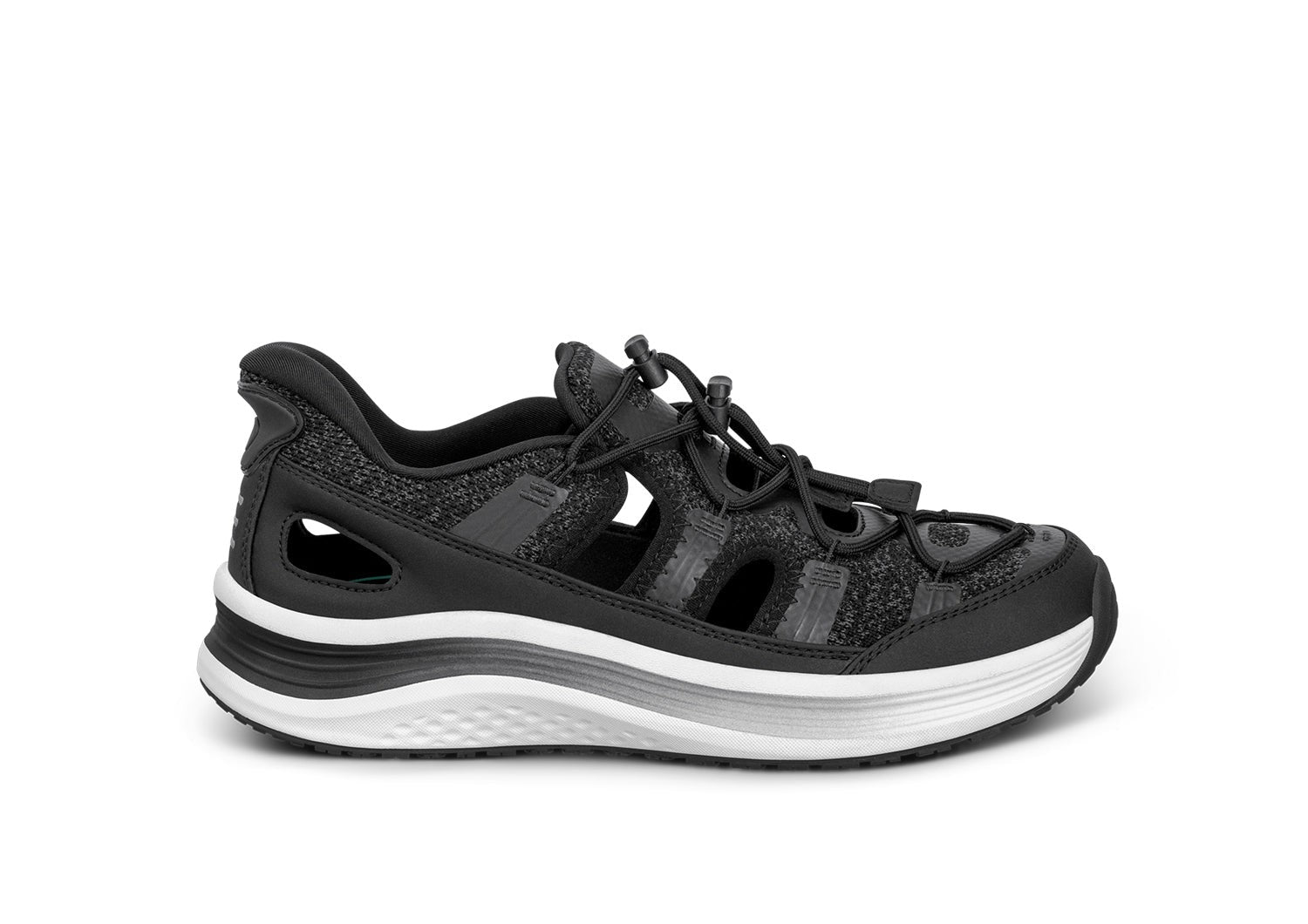 Orthofeet Venus Hands-Free Cushioned Arch Support Women's Sandals - Black - Product View - 1