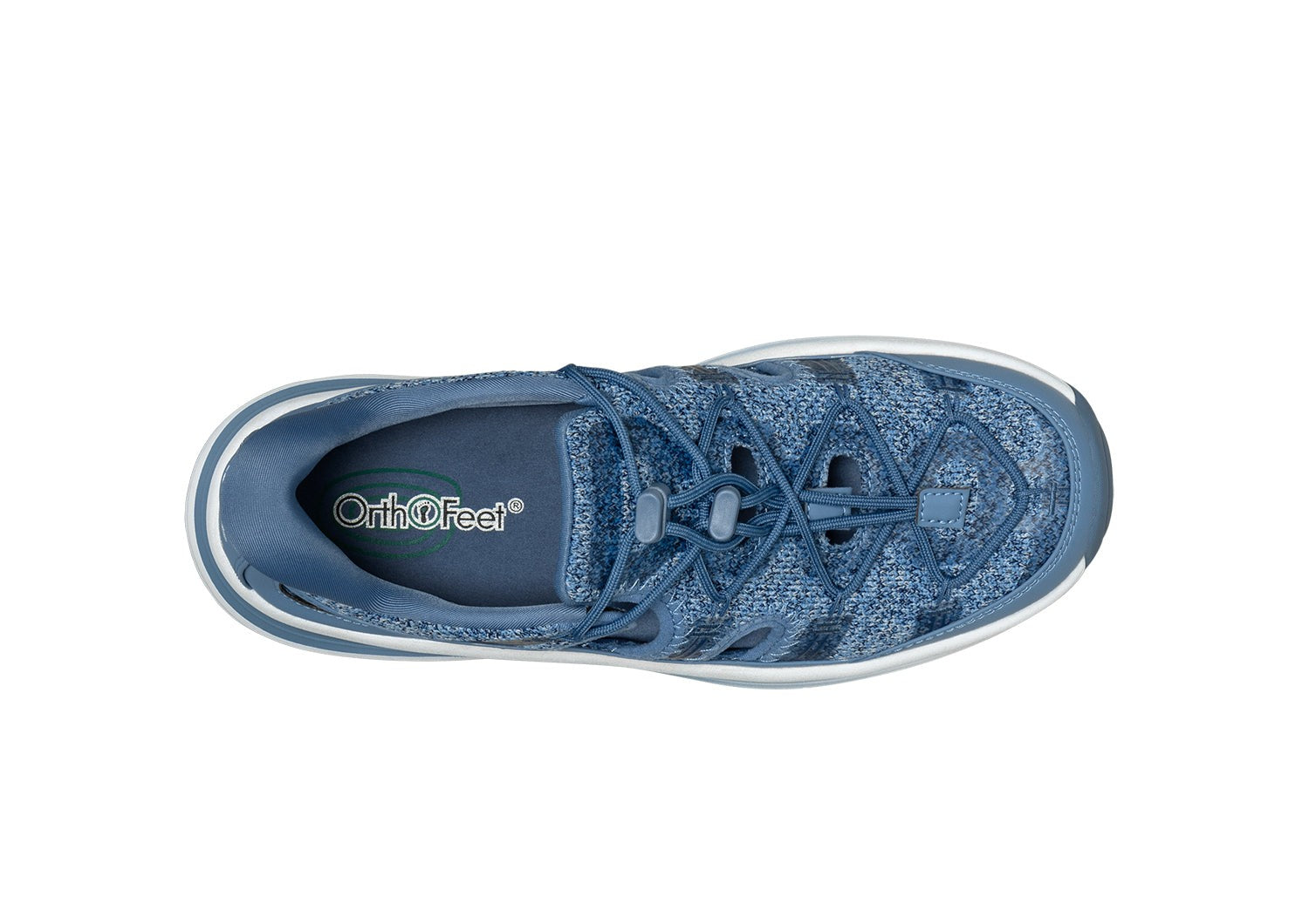 Orthofeet Venus Hands-Free Cushioned Arch Support Women's Sandals - Blue - Bird's Eye View - 6