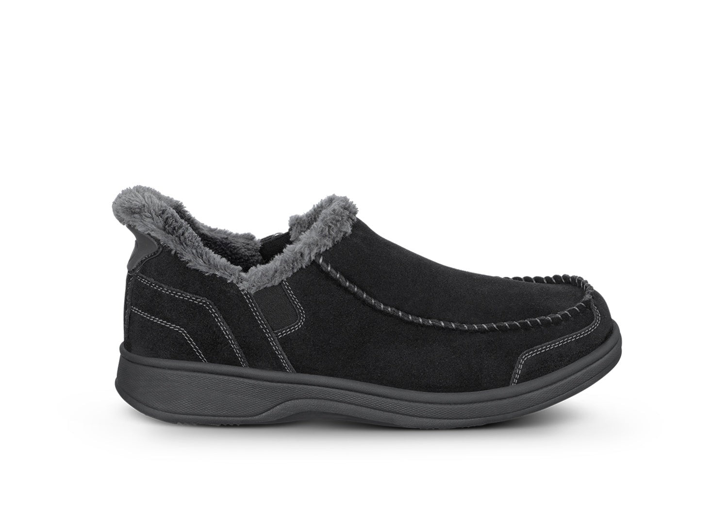 Orthofeet Vito Hands-Free Supportive Comfort Men's Slippers - Black - Product View - 1