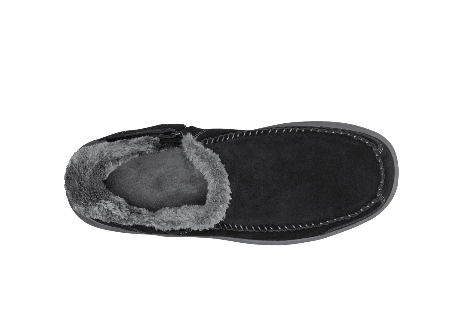 Orthofeet Vito Hands-Free Supportive Comfort Men's Slippers - Black - Bird's Eye View - 6