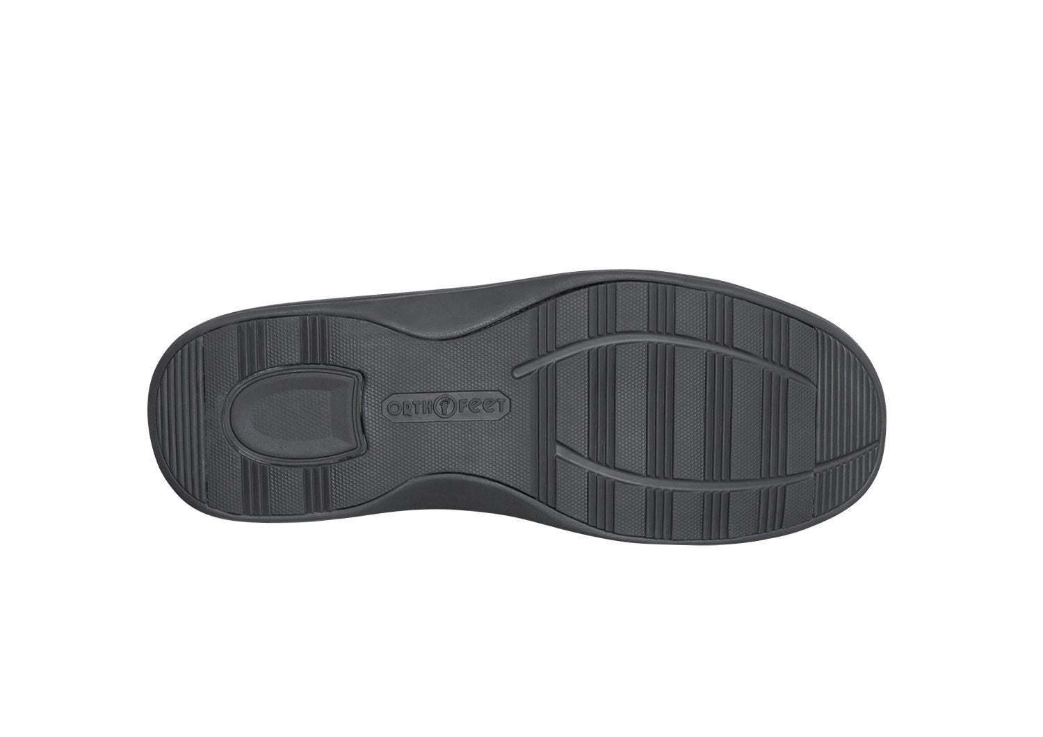 Orthofeet Vito Hands-Free Supportive Comfort Men's Slippers - Black - Sole View - 7