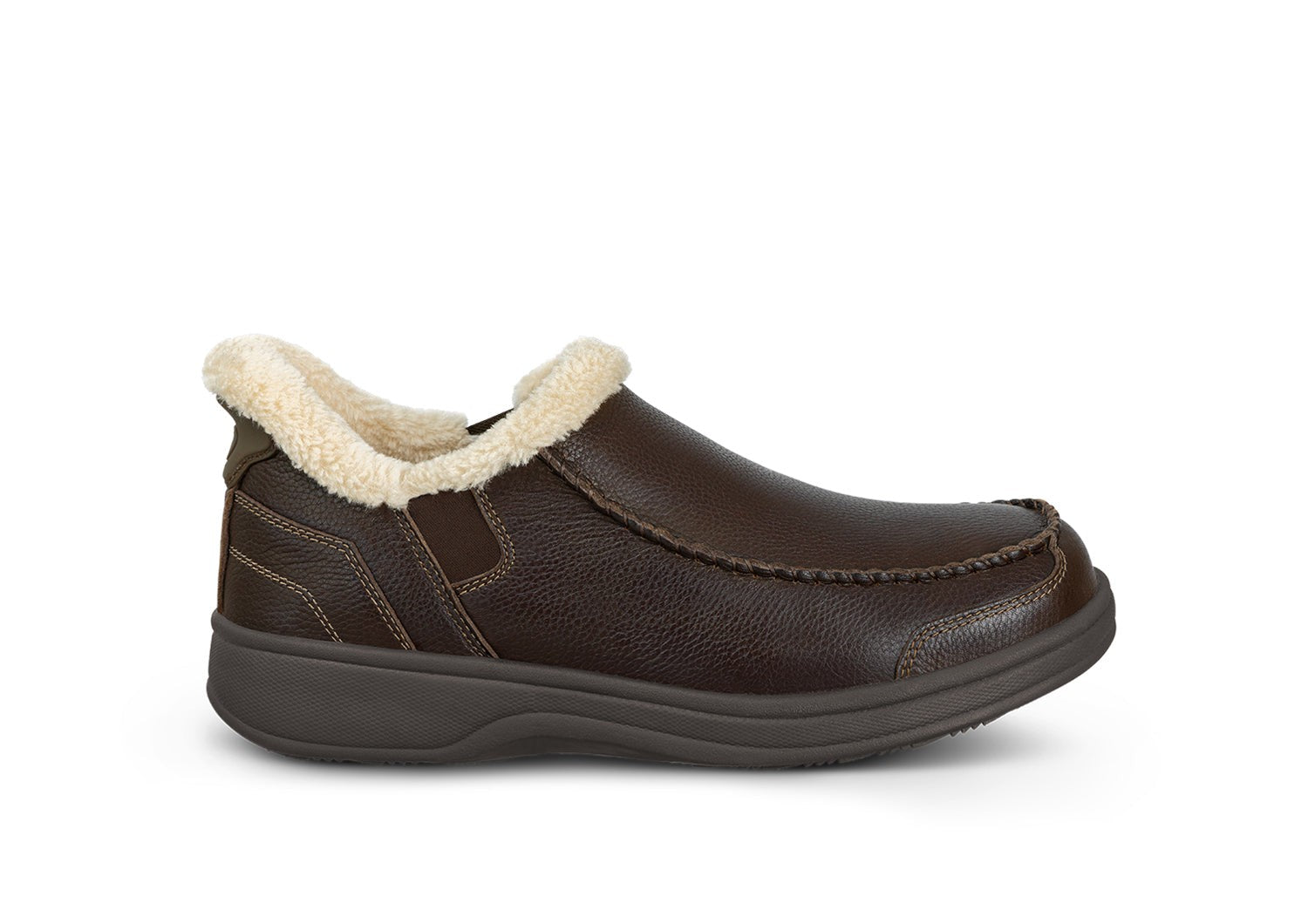 Orthofeet Vito Hands-Free Supportive Comfort Men's Slippers - Brown - Product View - 1