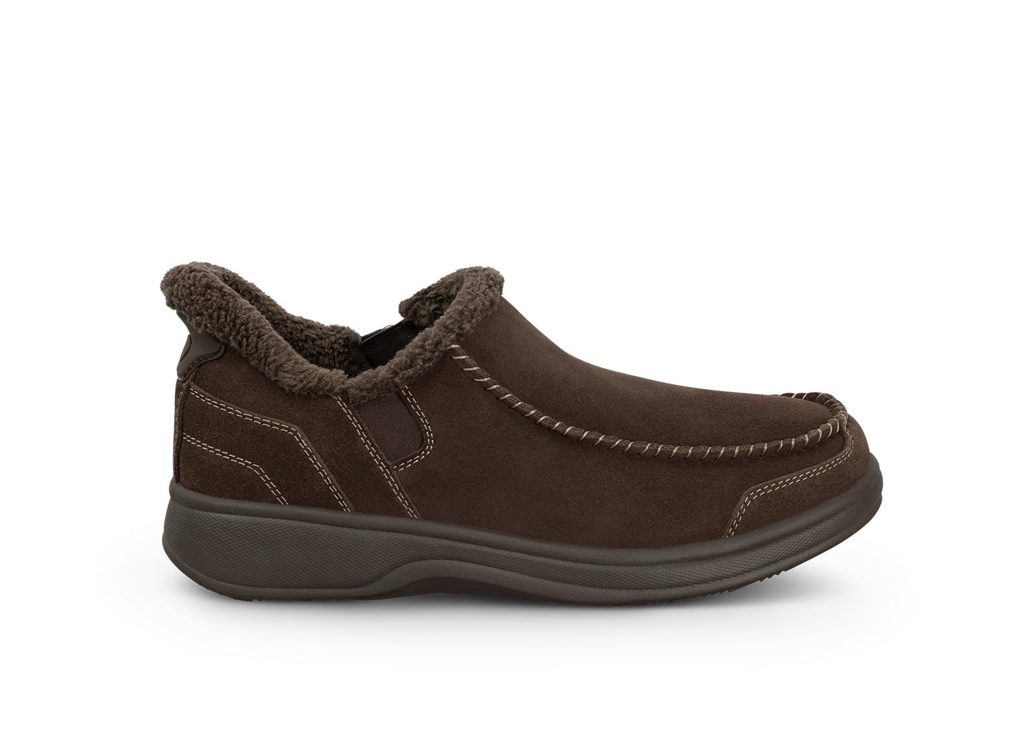 Orthofeet Vito Hands-Free Supportive Comfort Men's Slippers - Chocolate - Product View - 1