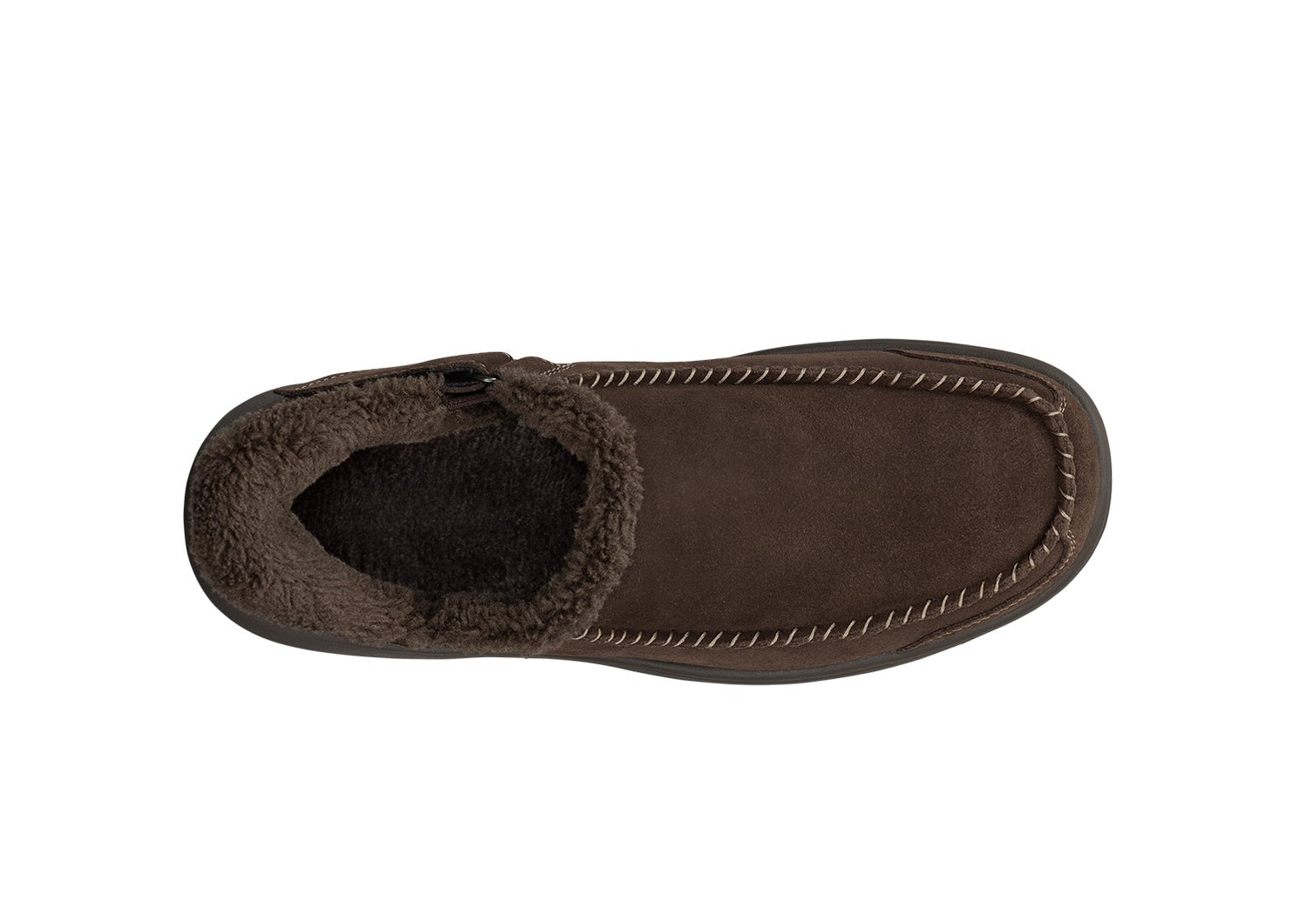 Orthofeet Vito Hands-Free Supportive Comfort Men's Slippers - Chocolate - Bird's Eye View - 5