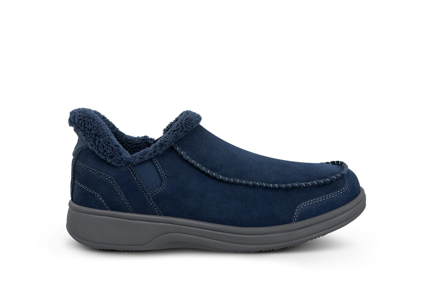 Orthofeet Vito Hands-Free Supportive Comfort Men's Slippers - Navy - Product View - 1