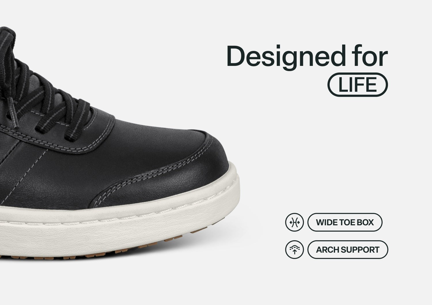 Orthofeet Wander Hands-Free Supportive Women's Sneakers - Black - Feature Detail - 4