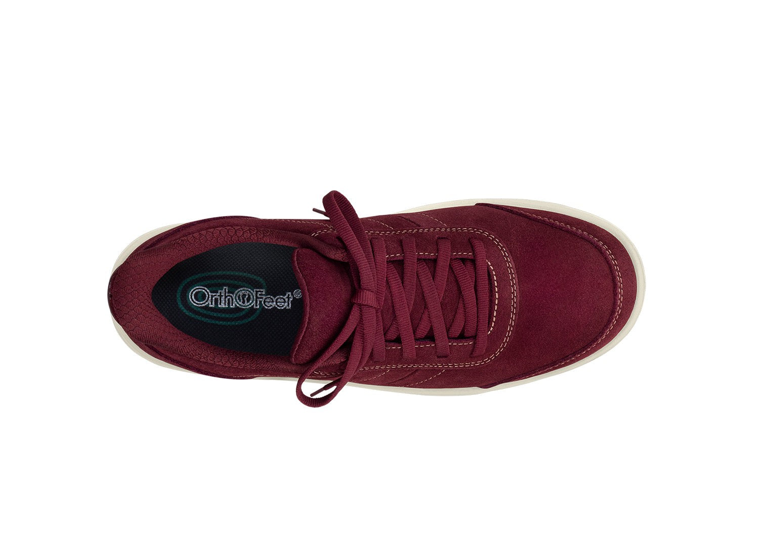 Orthofeet Wander Hands-Free Supportive Women's Sneakers - Burgundy - Bird's Eye View - 5
