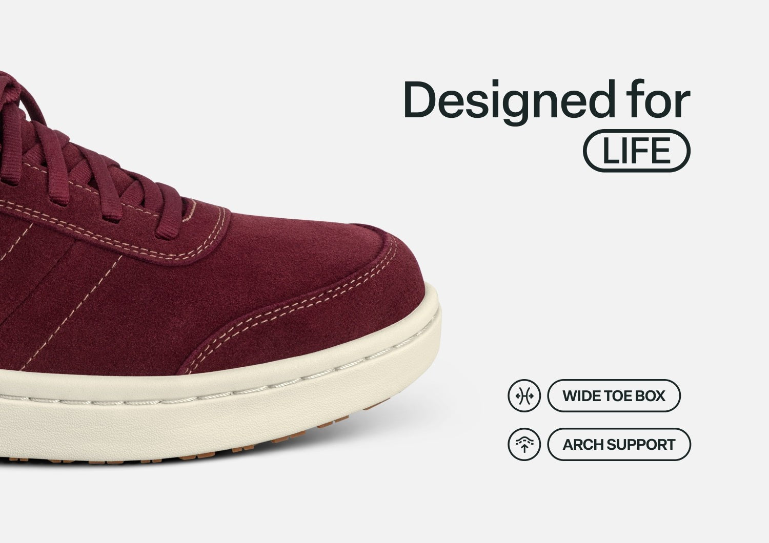 Orthofeet Wander Hands-Free Supportive Women's Sneakers - Burgundy - Feature Detail - 4
