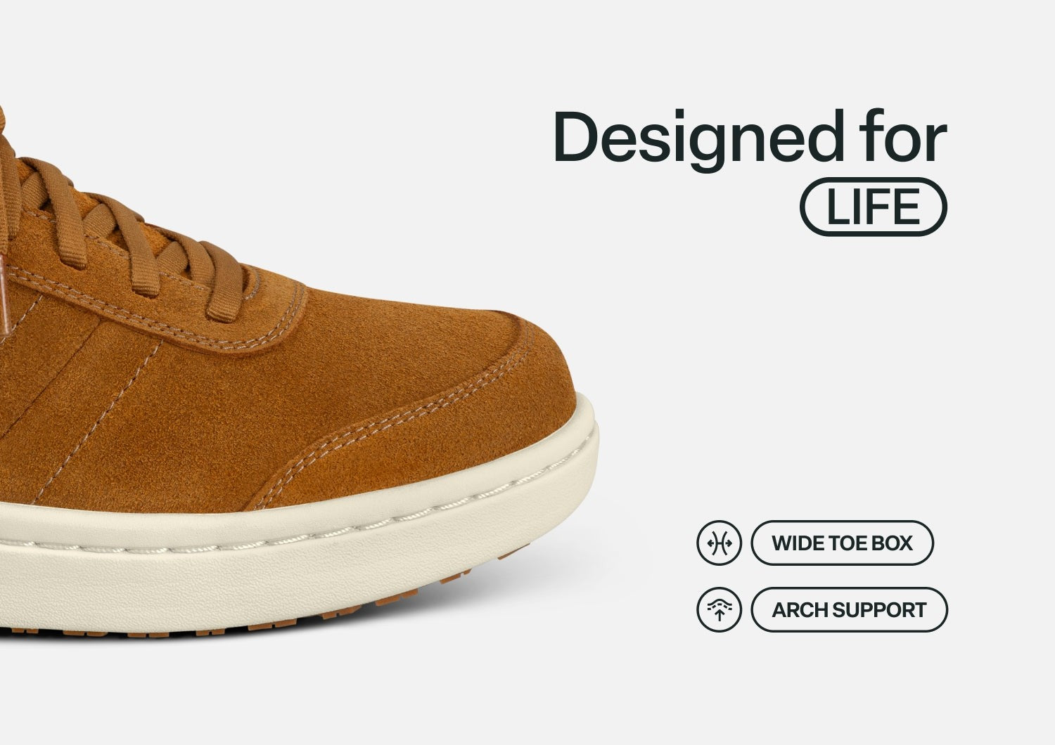 Orthofeet Wander Hands-Free Supportive Women's Sneakers - Camel - Feature Detail - 4