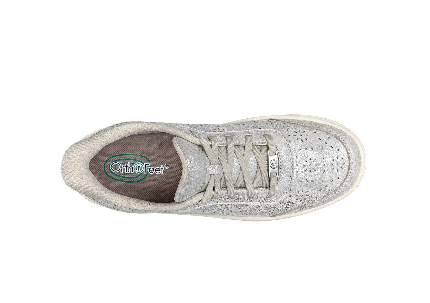 Orthofeet Wander Hands-Free Supportive Women's Sneakers - Champagne Metallic - Product View - 5