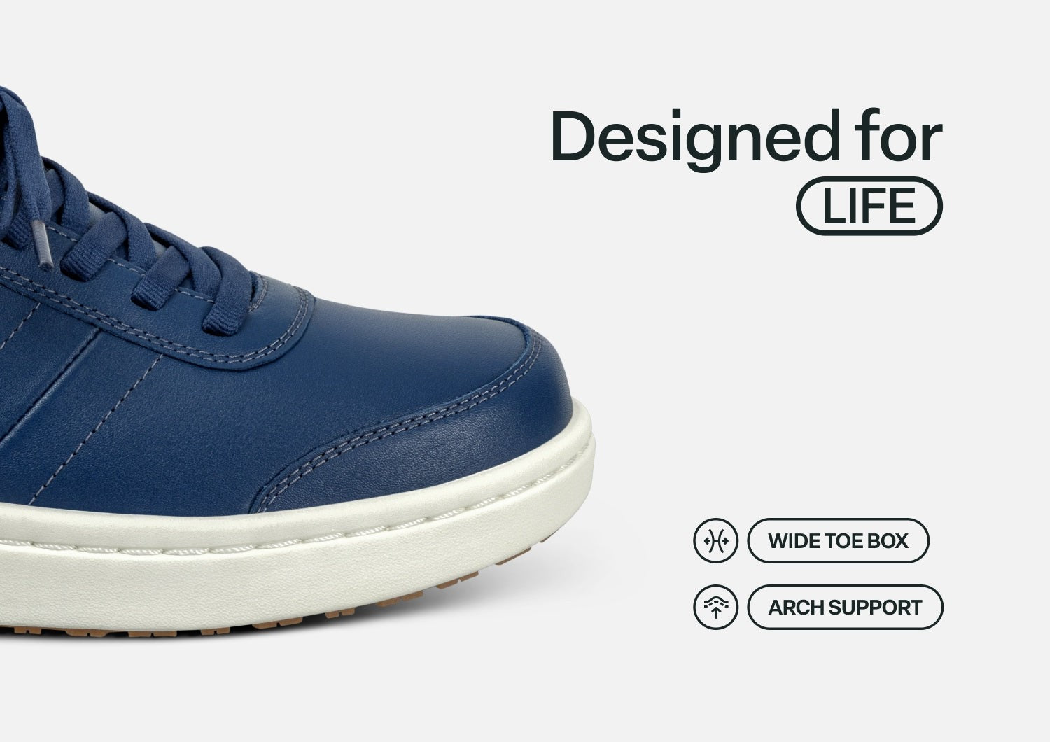 Orthofeet Wander Hands-Free Supportive Women's Sneakers - Navy - Feature Detail - 4