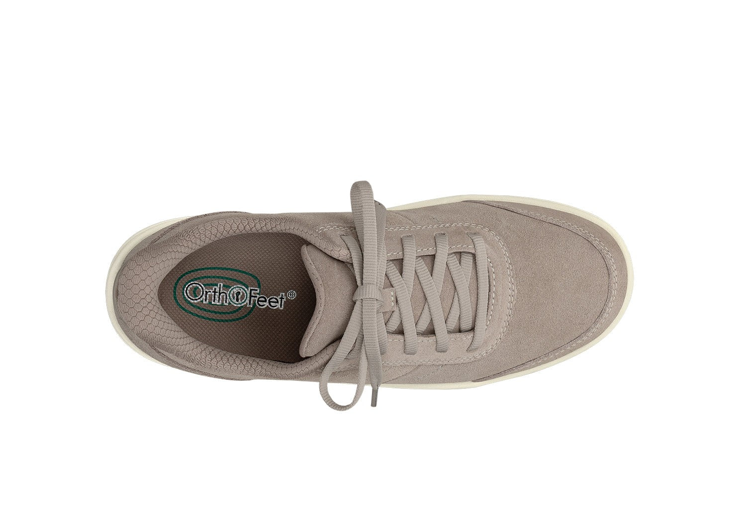 Orthofeet Wander Hands-Free Supportive Women's Sneakers - Taupe - Bird's Eye View - 6