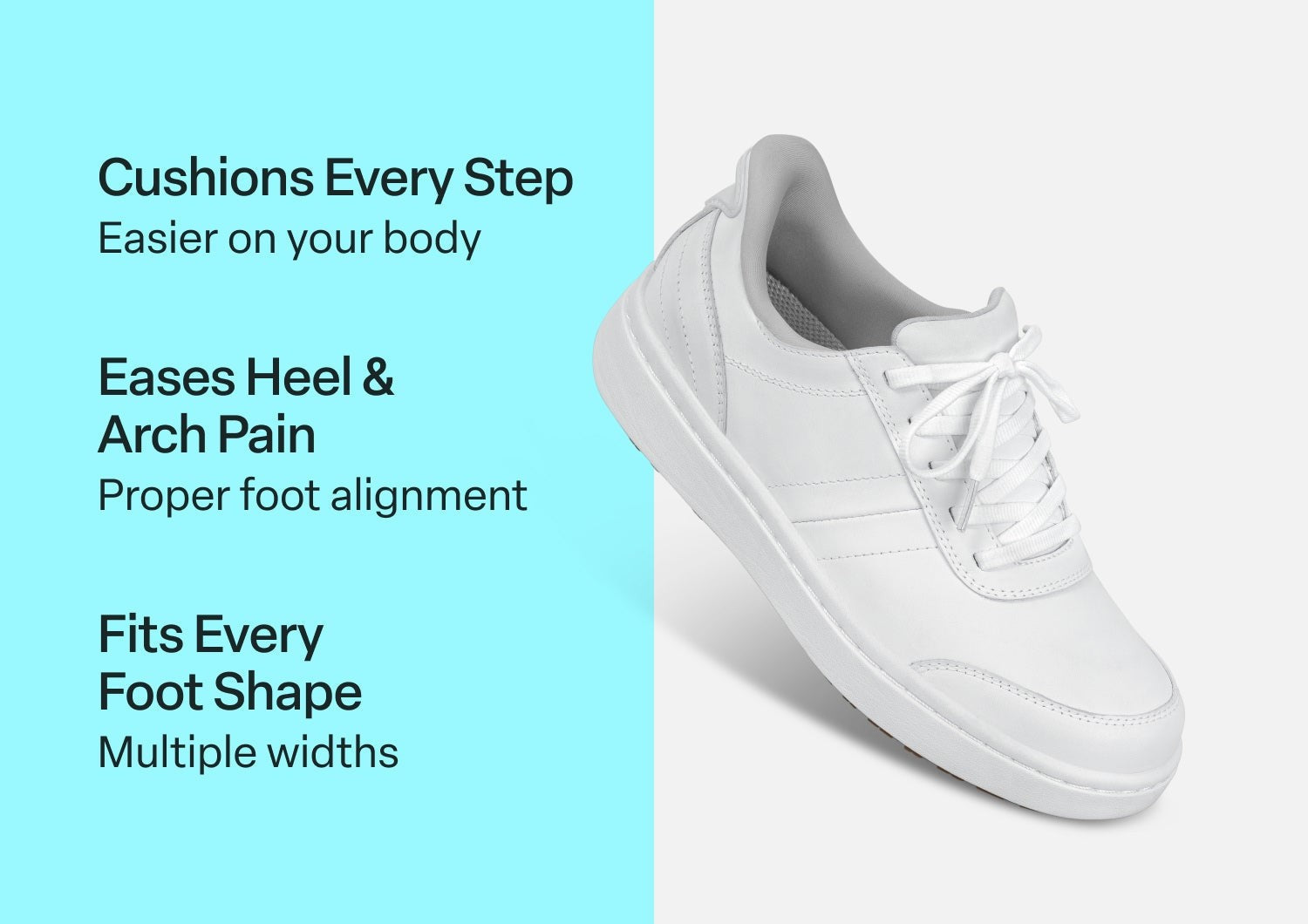 Orthofeet Wander Hands-Free Supportive Women's Sneakers - White - Comfort Benefits - 2