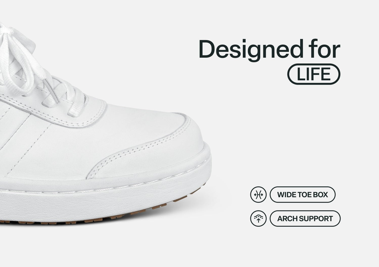 Orthofeet Wander Hands-Free Supportive Women's Sneakers - White - Feature Detail - 4