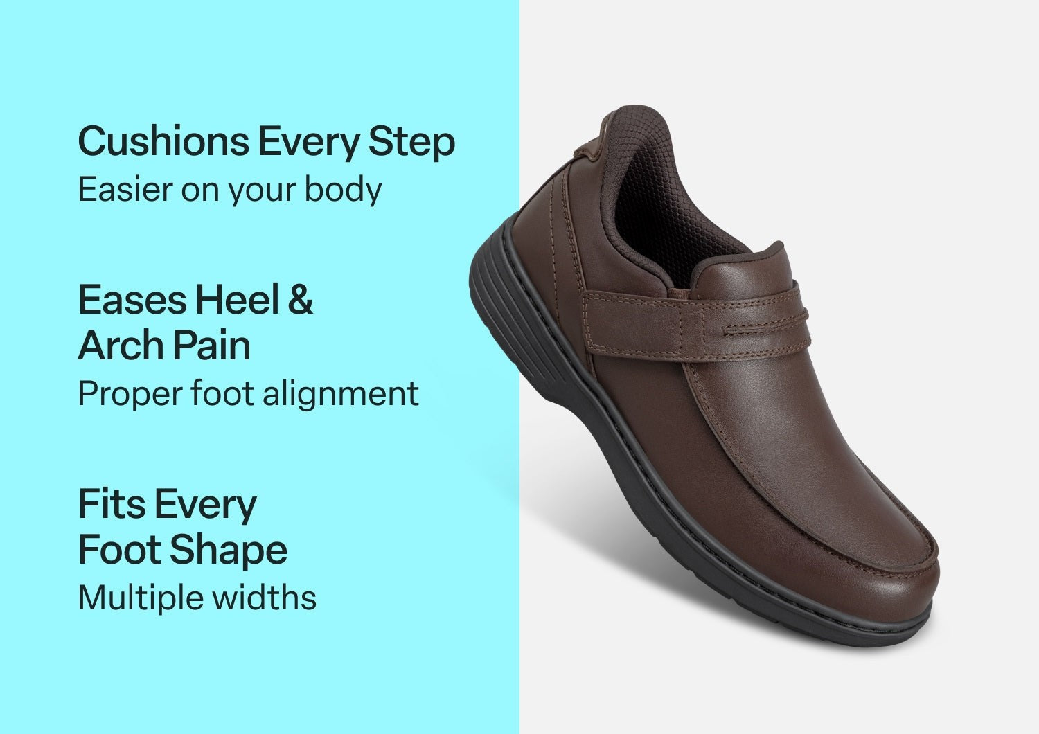 Orthofeet Xavier Hands-Free Men's Casual - Brown - Comfort Benefits - 2