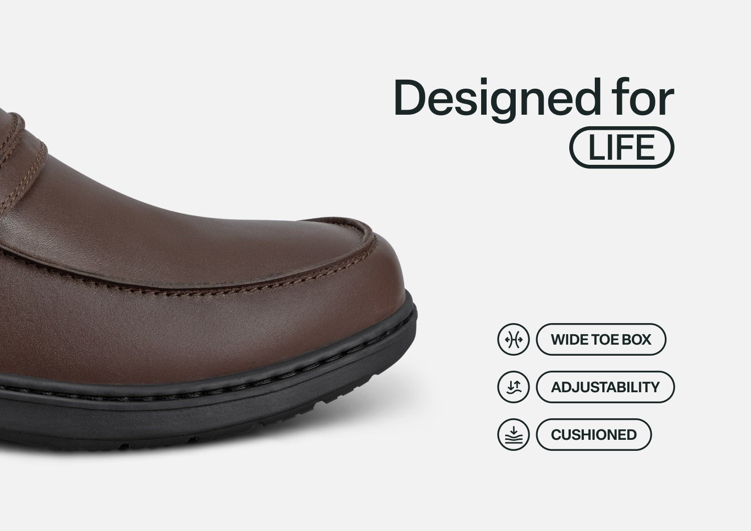 Orthofeet Xavier Hands-Free Men's Casual - Brown - Feature Detail - 4
