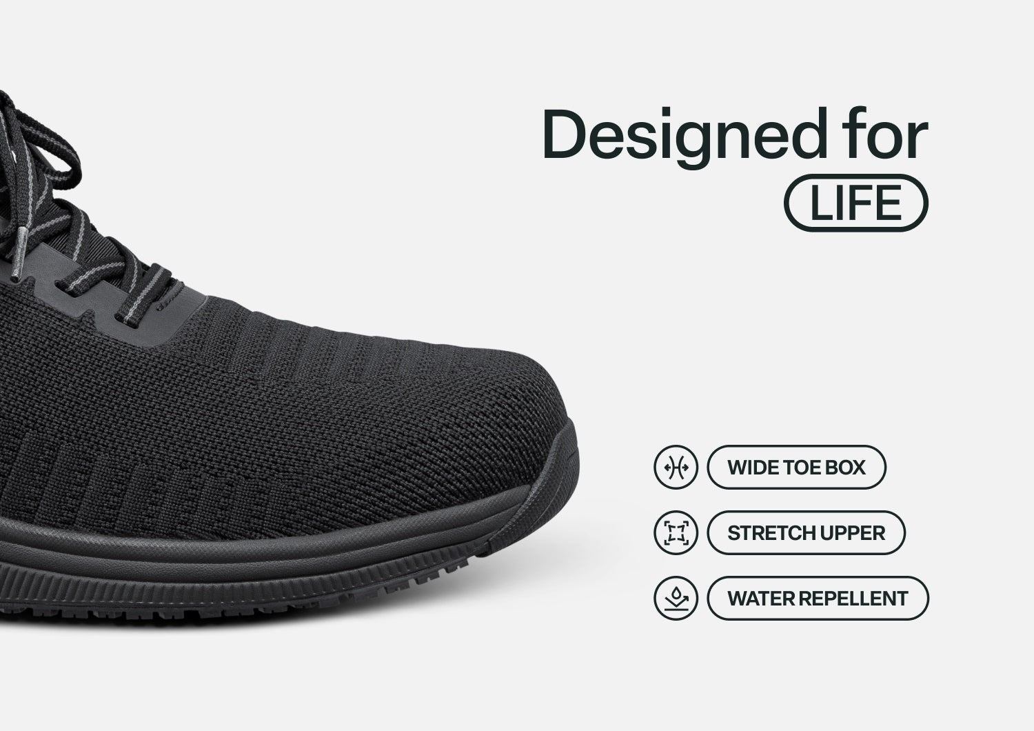 Orthofeet Yari Hands-Free Men's Sneakers - Black/black - Feature Detail - 4