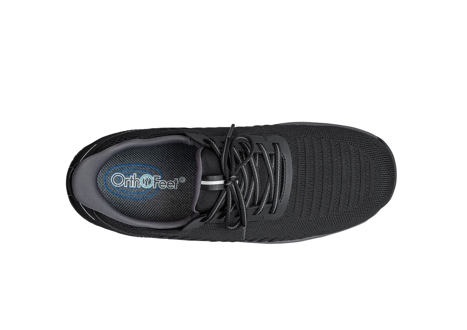 Orthofeet Yari Hands-Free Men's Sneakers - Black/gray - Bird's Eye View - 5