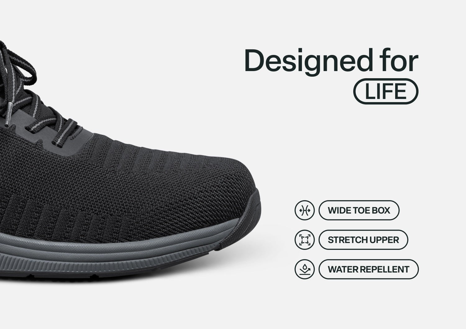 Orthofeet Yari Hands-Free Men's Sneakers - Black/gray - Feature Detail - 4