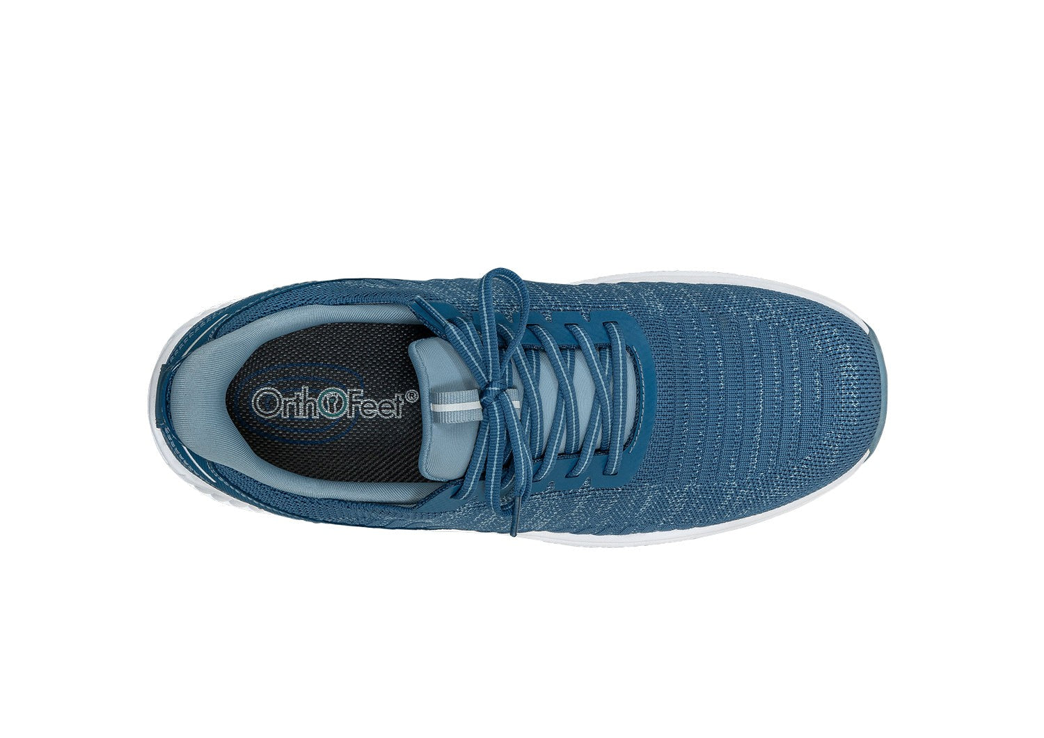 Orthofeet Yari Hands-Free Men's Sneakers - Blue - Bird's Eye View - 5