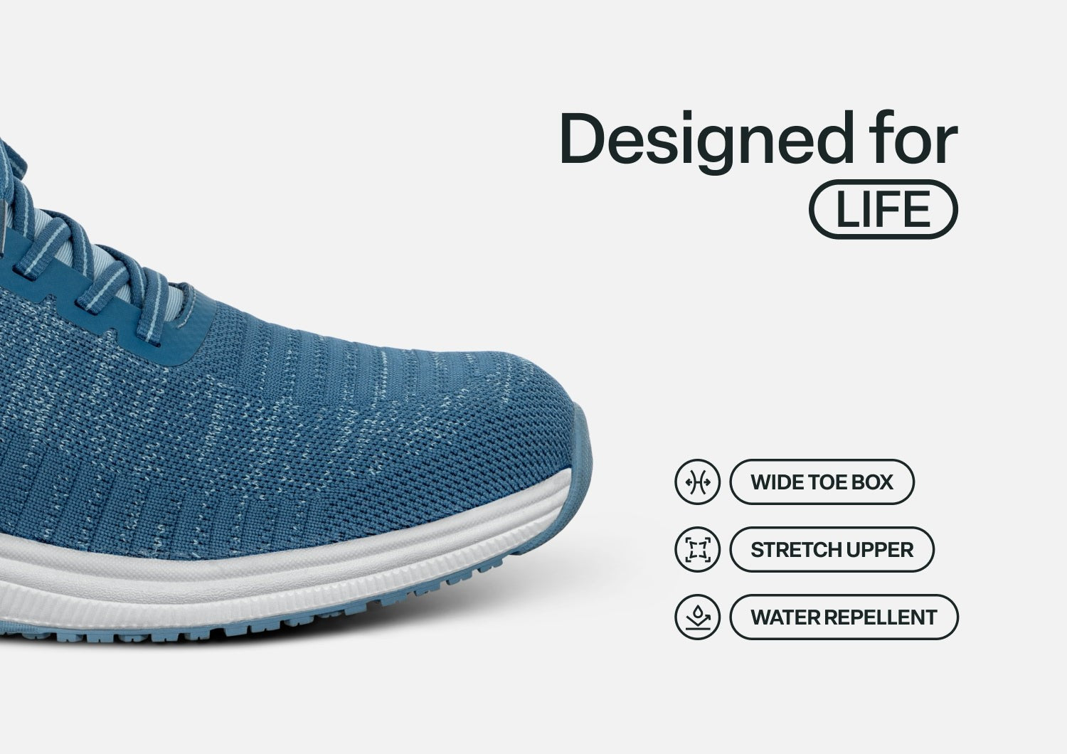 Orthofeet Yari Hands-Free Men's Sneakers - Blue - Feature Detail - 4