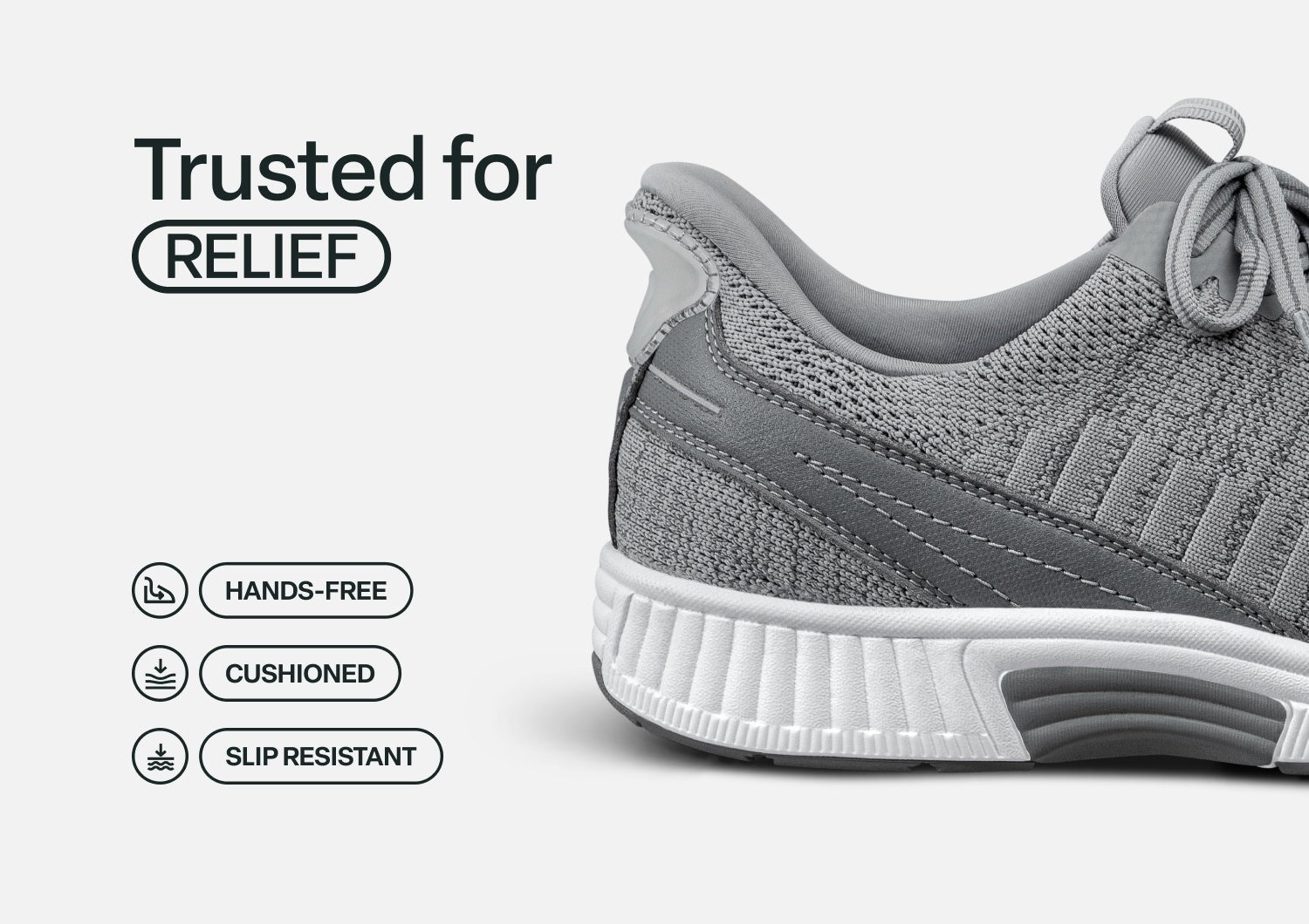 Orthofeet Yari Hands-Free Men's Sneakers - Gray - Feature Detail - 3