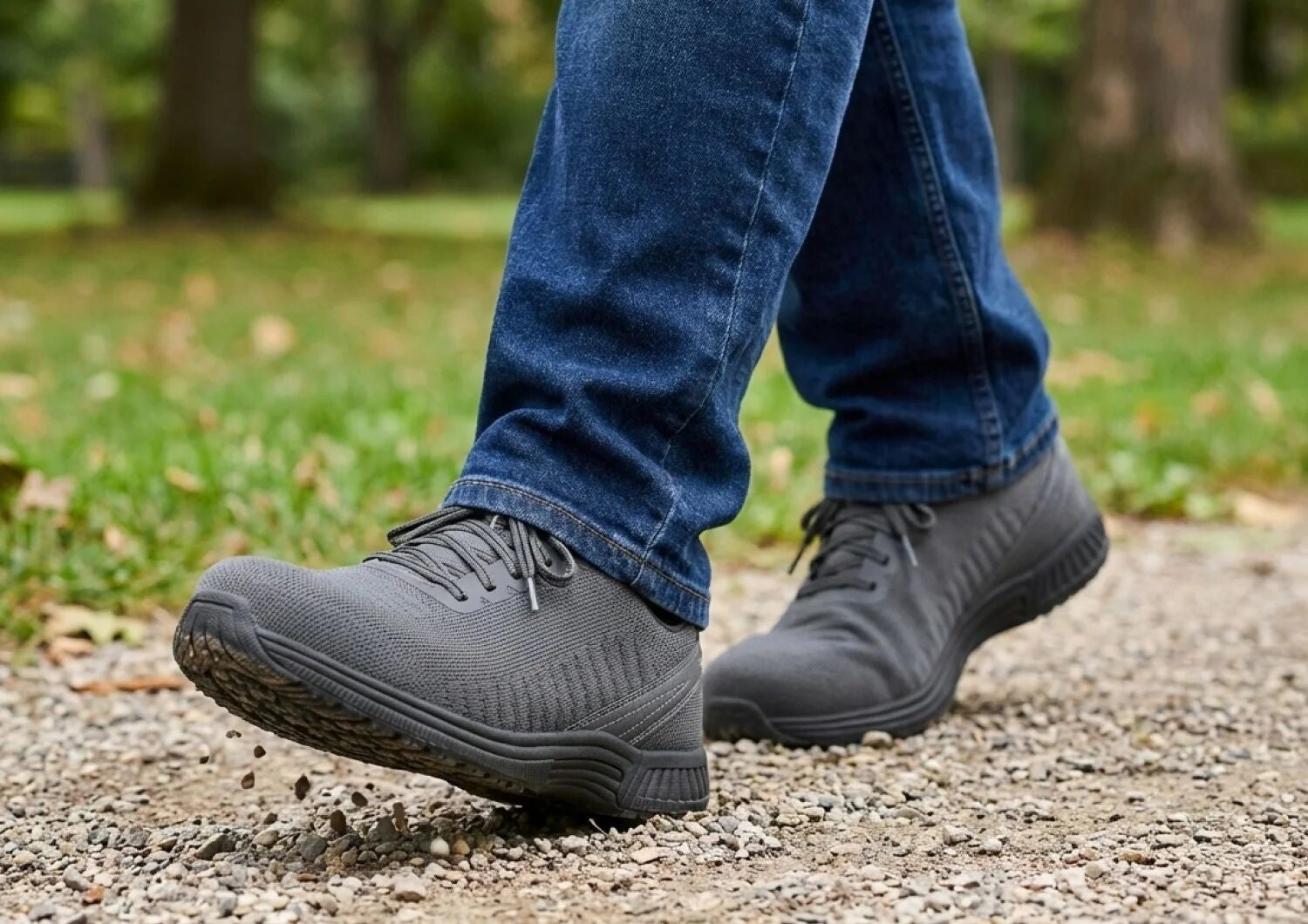 Orthofeet Yari Hands-Free Men's Sneakers - Gray/gray - Lifestyle View - 7