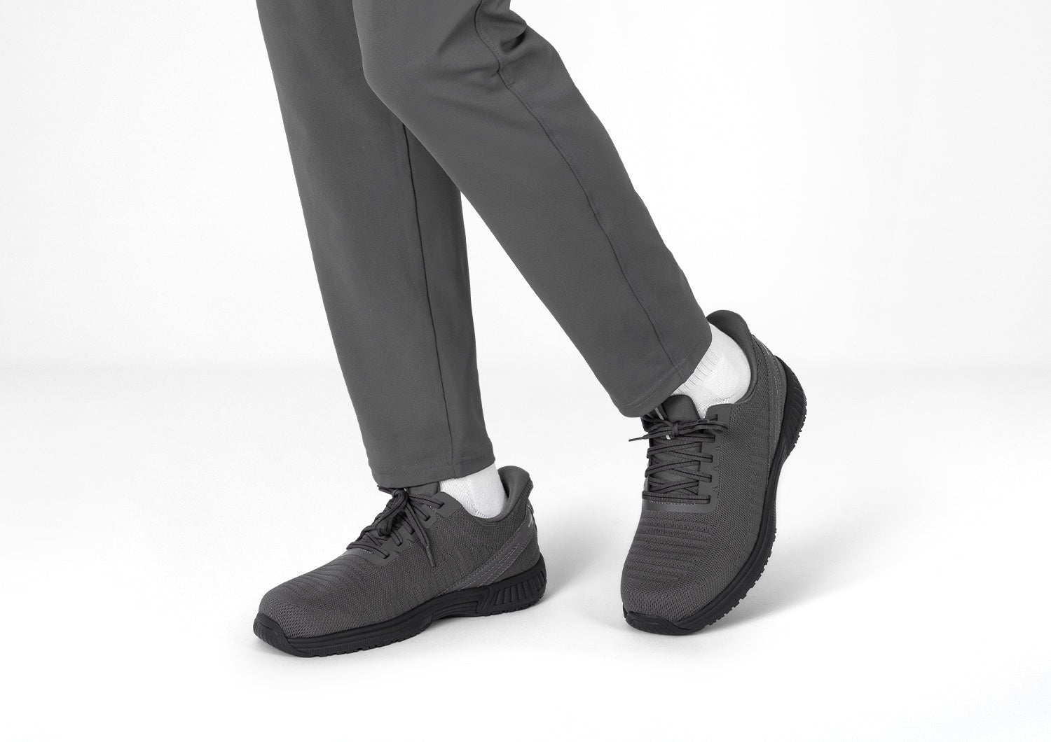 Orthofeet Yari Hands-Free Men's Sneakers - Gray/gray - Lifestyle View - 8