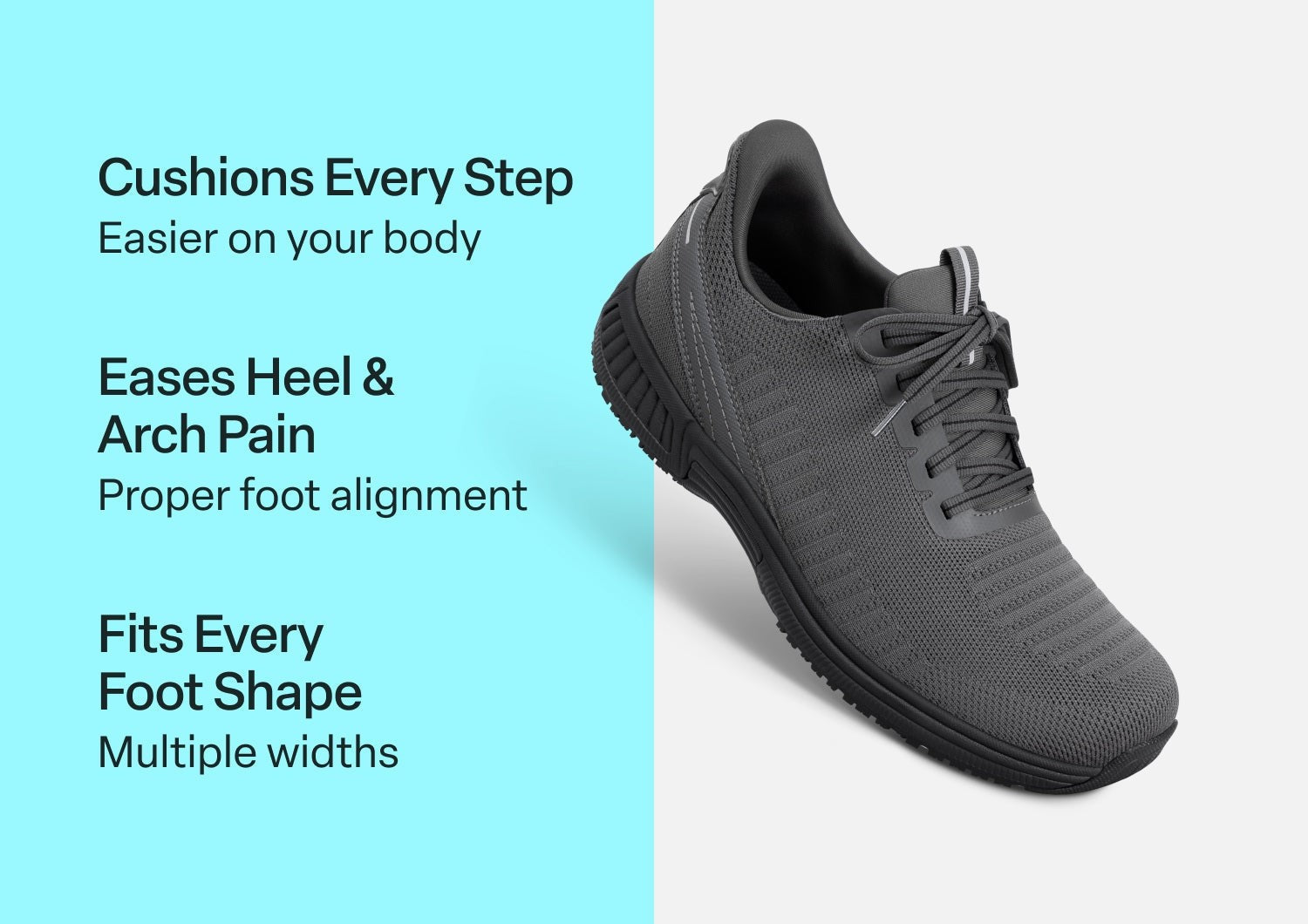 Orthofeet Yari Hands-Free Men's Sneakers - Gray/gray - Comfort Benefits - 2