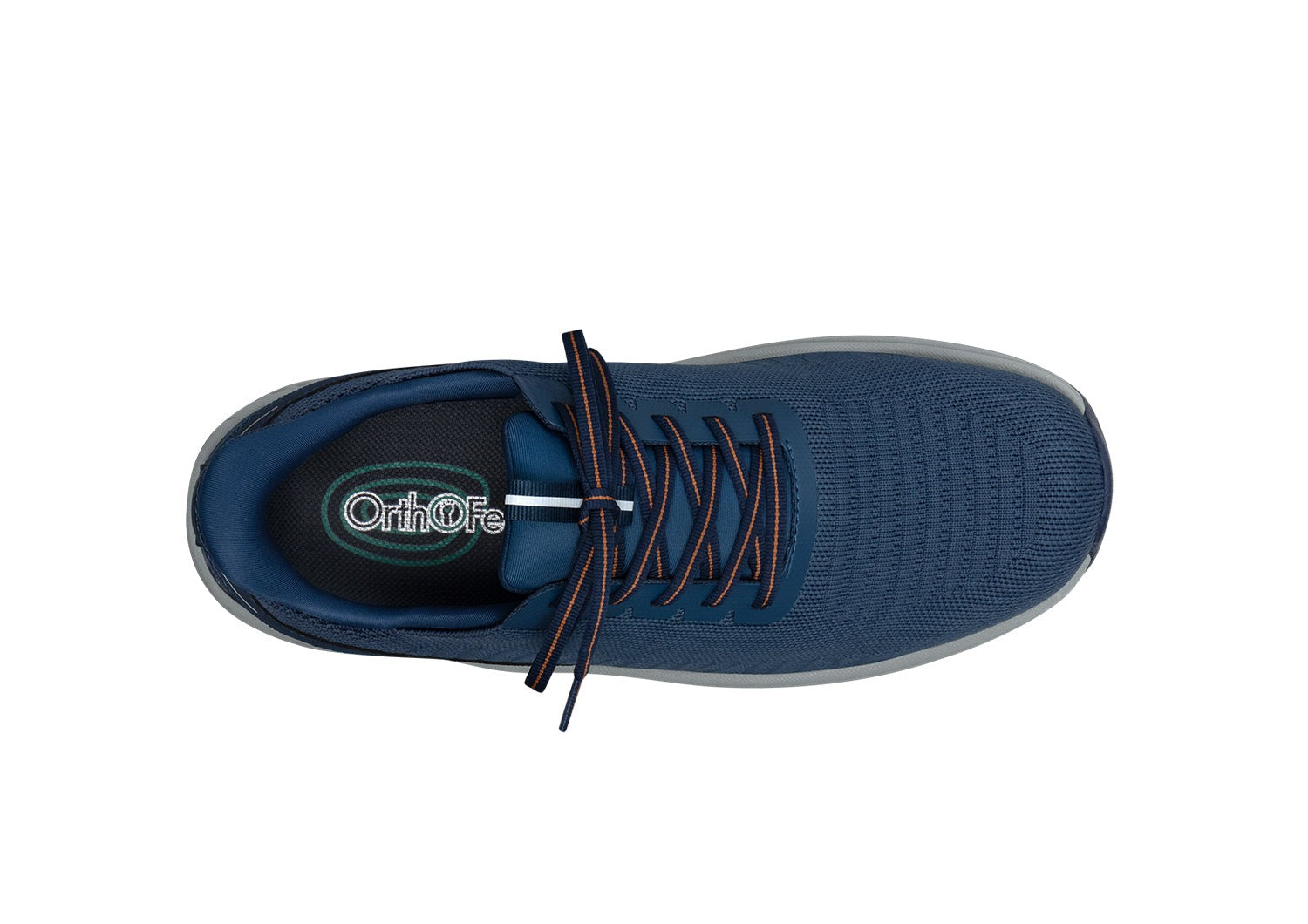 Orthofeet Yari Hands-Free Men's Sneakers - Navy/gray - Bird's Eye View - 5