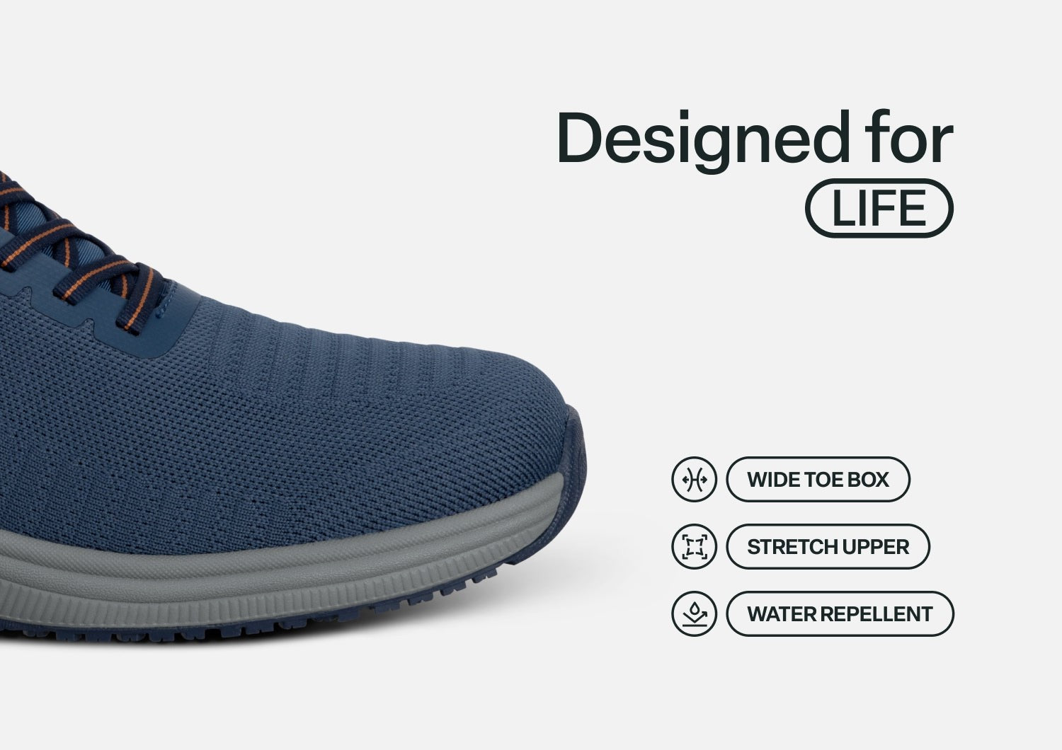 Orthofeet Yari Hands-Free Men's Sneakers - Navy/gray - Feature Detail - 4