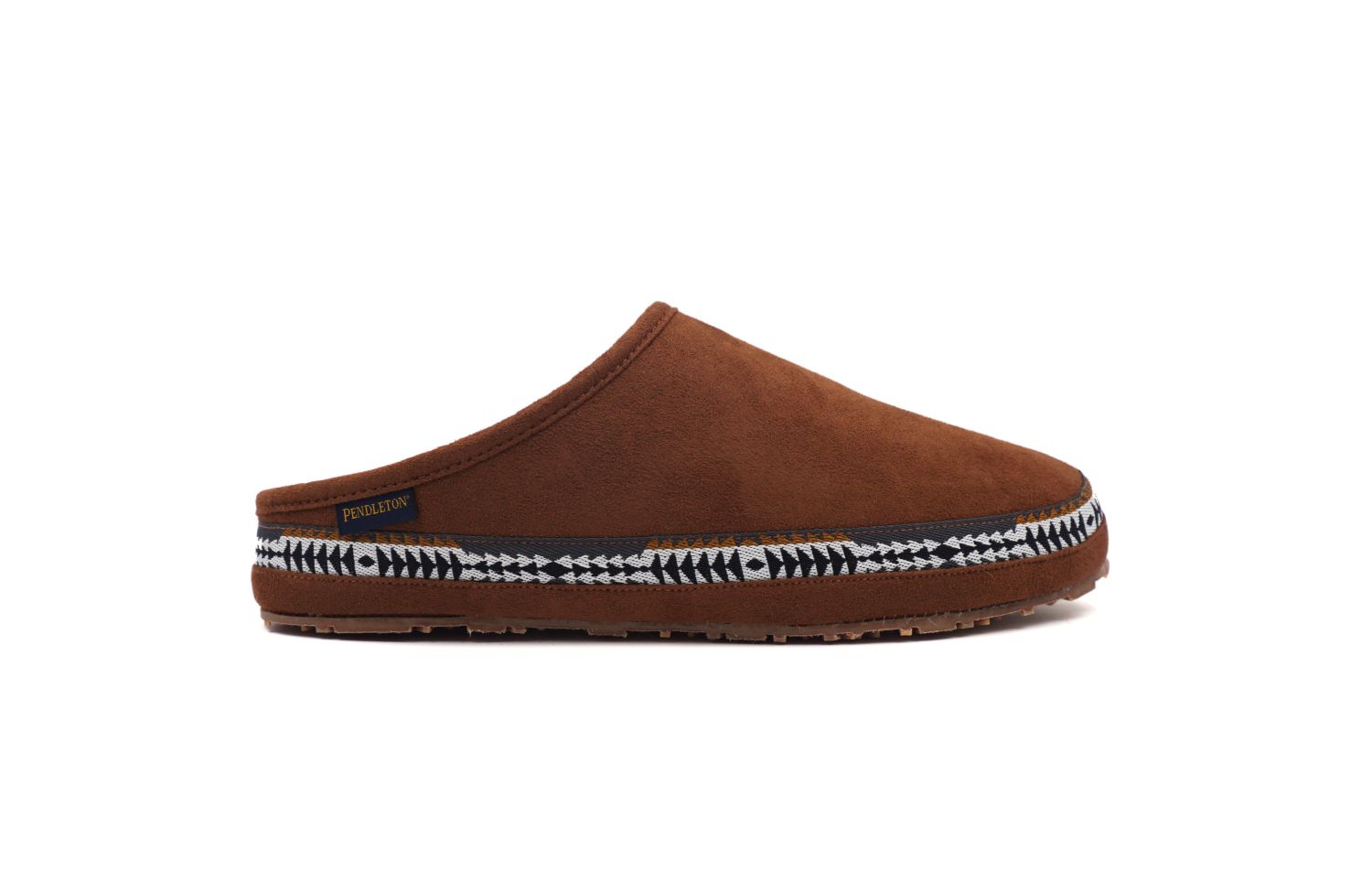 Pendleton Men's Porch Mule Washable Microsuede Slipper - Caramel Cafe - Lateral Side