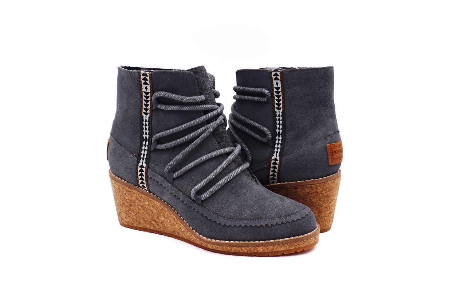 Pendleton Women's Islegate Lace-Up Wedge Waterproof - Steel Gray - Pair