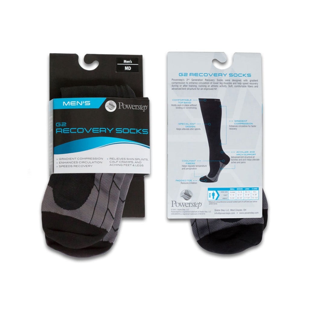 PowerStep G2 Compression arch & Achilles support Recovery Socks - Product View - 4