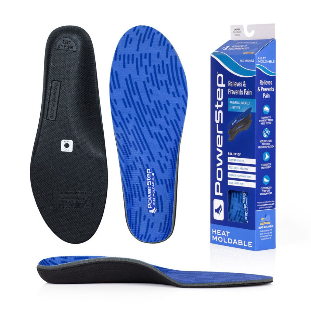 PowerStep Heat Moldable Insoles - Black - Sole View - 1